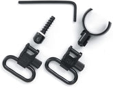 Close-up of Magnum Band Sling Swivels showing the closed-link design in black
